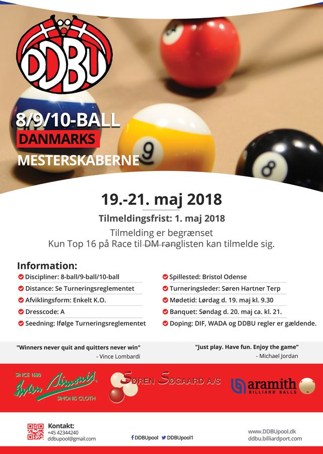 minimal Bagvaskelse kuffert 2018 DM 8-ball/9-ball/10-ball | Den Danske Billard Union
